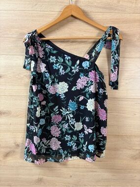 Kensie Floral Tie Shoulder Tank Top NWT XS